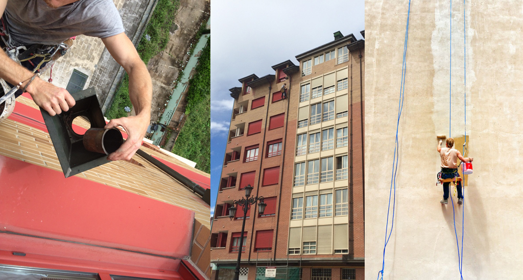 Mantenimiento y reparación de tejados en Asturias. Bajante de cobre